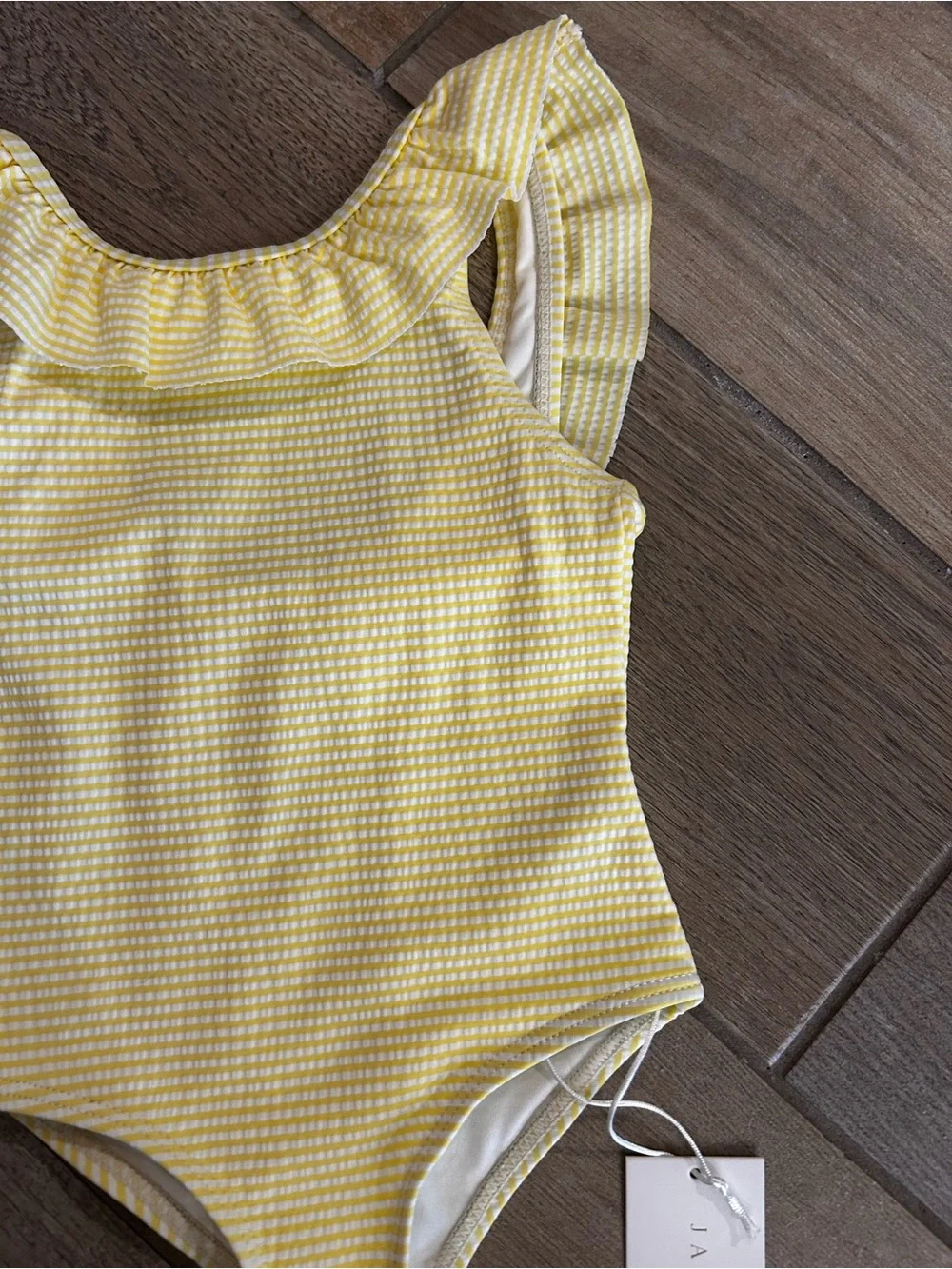 Jamie Kay Yellow Gingham Ruffle-Trim One-Piece Swimsuit